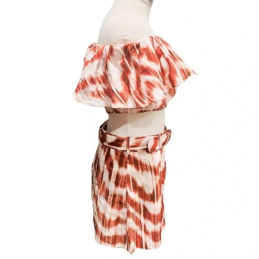 Banana Republic Meridian "Warm Zebra" Linen Shorts Size 4 & Linen Top Size S - Picture 4 of 11